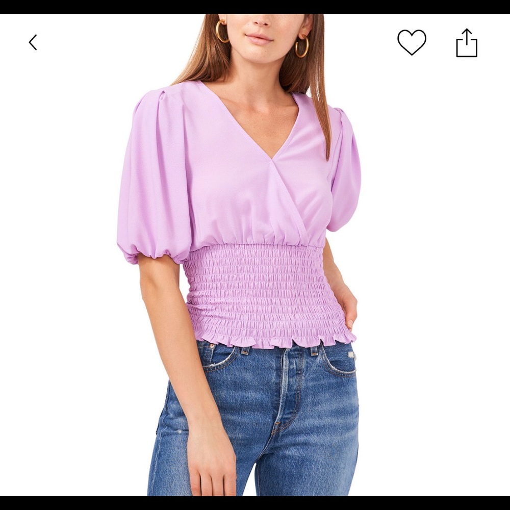 1. State V-Neck Smocked Waist Top